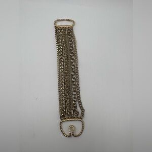 Vintage Multi-Chain Gold-Tone Statement Bracelet – Bold Layered Chains